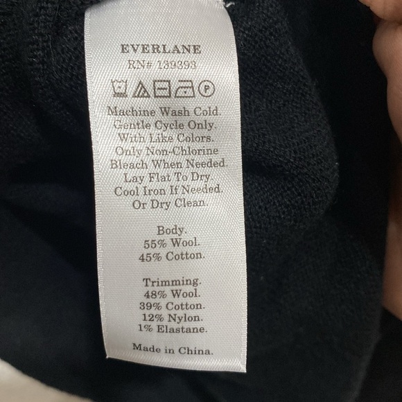 Everlane Women's Short Sleeve Black Turtleneck Wool Blend Fall Winter Sweater S - Picture 6 of 8